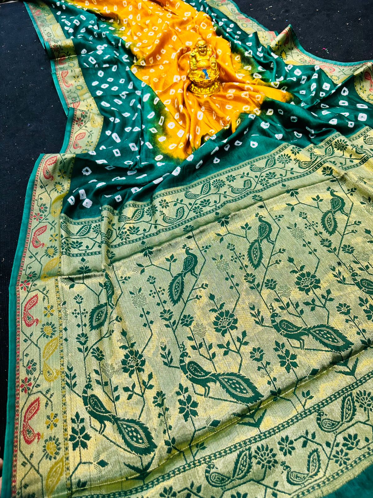 MS Manzar Art Silk Bandhani Printed Sarees Catalog